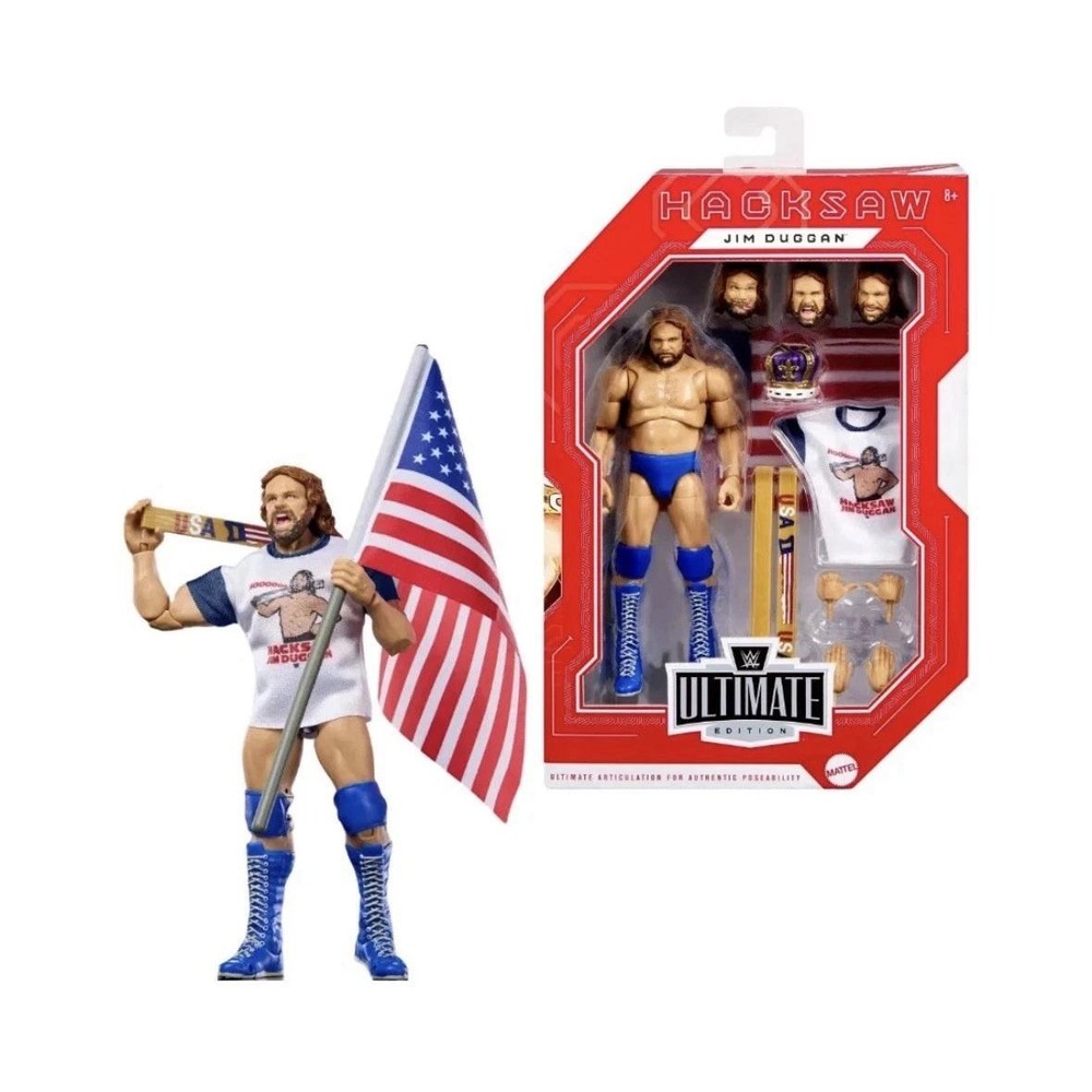 New! WWE Ultimate Edition Legends Hacksaw Jim Duggan Action Figure Mattel JHL66